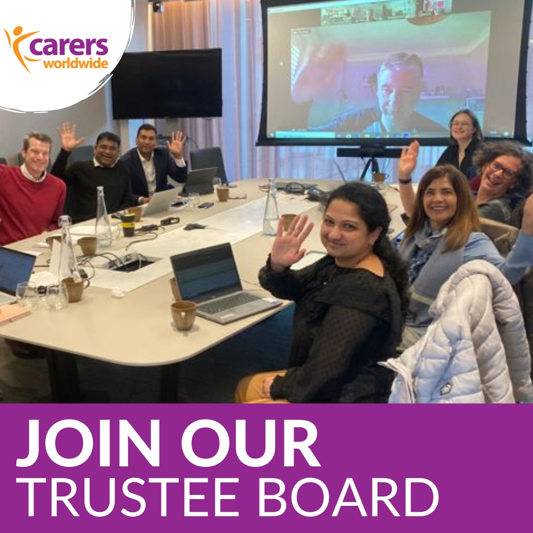 📢The deadline to apply to become our new #trustee is Sunday 5th May

🌏As we expand into new locations & sectors, we want to strengthen our #TrusteeBoard to help us realise our vision of a world in which #UnpaidCarers are valued & their needs are met

👉🏽  carersworldwide.org/get-involved/c…
