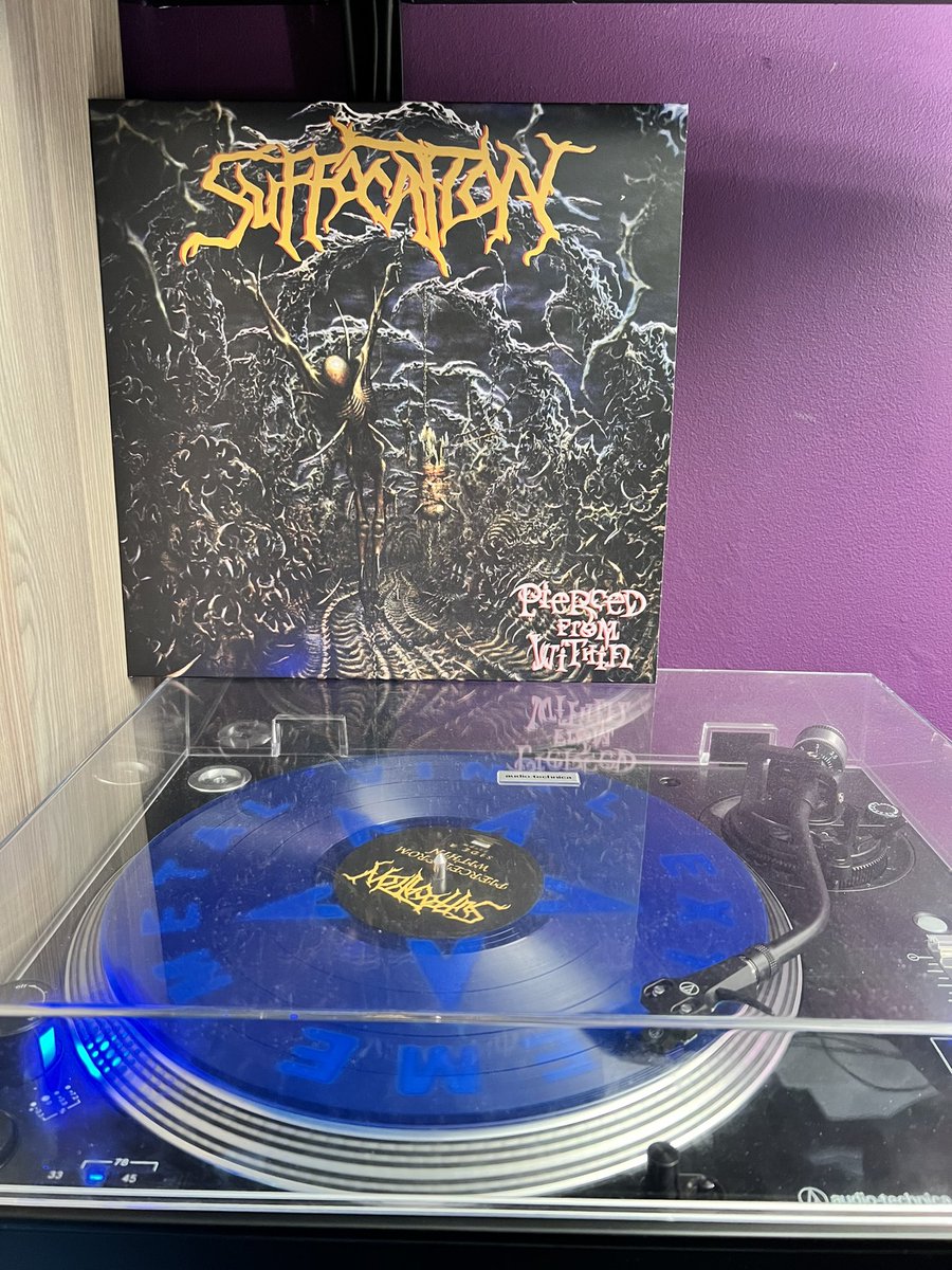 Next up on today’s episode of ‘Now Spinning’, it’s another anniversary album! @suffocation ‘Pierced From Within’ was released May 1st 1995. I’ve seen them live now around 6-7 times and the title track is always a highlight of the show! Blue vinyl repress from @Listenable