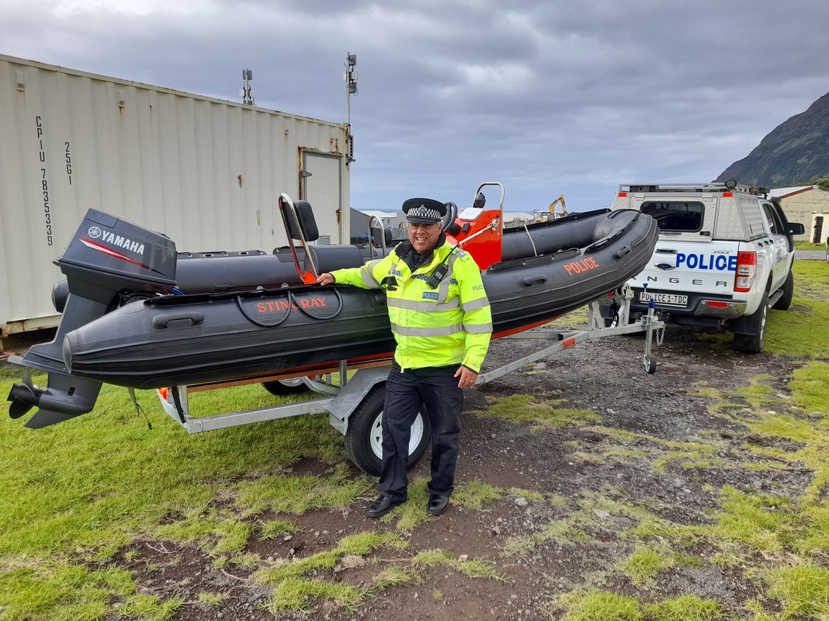 Thanks to the UK Government's Integrated Security Fund (ISF - formerly CSSF) the Tristan da Cunha Police RIB has been refurbished, serviced and given a new lease of life, ensuring the security and safety of Tristan's waters for all who use them #TristandaCunha #Police #IslandLife