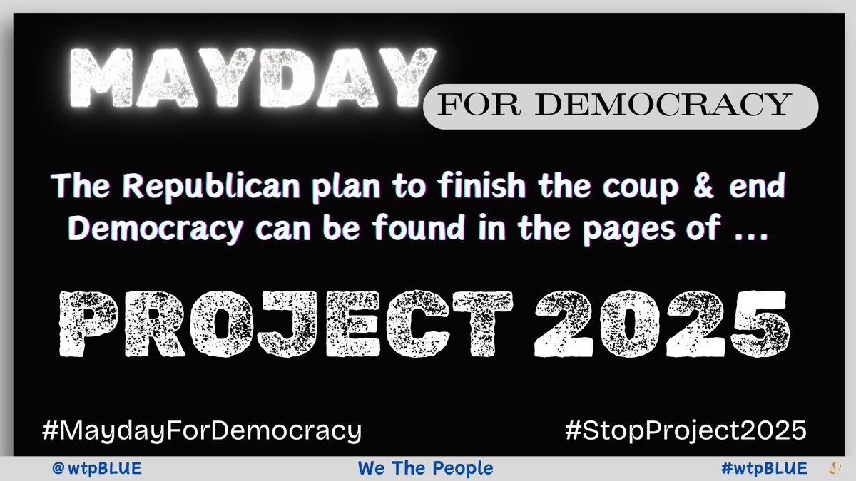 Project 2025 will mean the end of democracy and with it they will gut the agencies that protect us. No more: EPA - Clean air, water, climate crisis USDA - Healthy food OSHA - Worker protections Corporations can rape the earth. #wtpBLUE #MaydayForDemocracy #StopProject2025