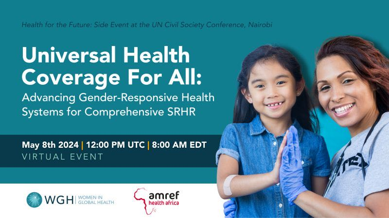 Save the date! May 8th, 2024 is the day. Dive into the intersection of gender and UHC with #2024UNCSC virtual side event. Let's ensure gender-responsive health systems leave no one behind. #GenderUHC Register here  womeningh.org/event/uhc-for-…