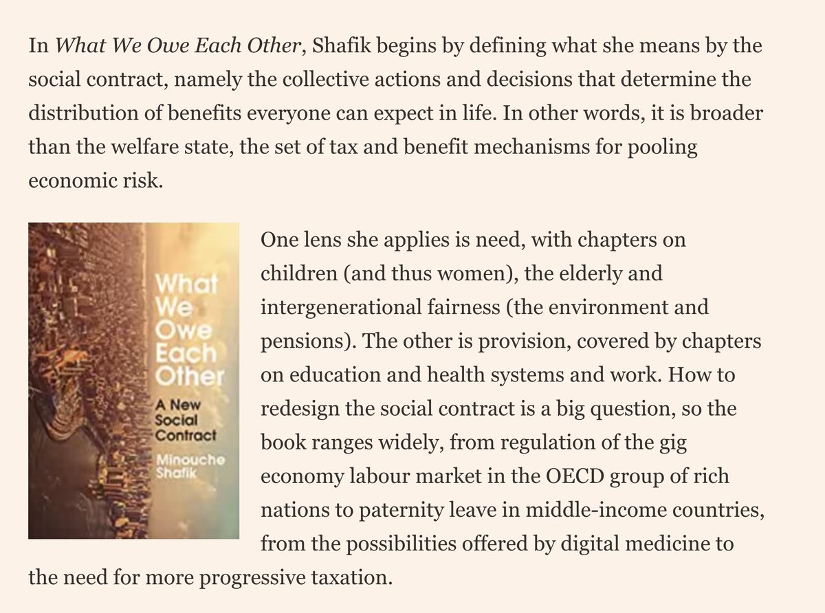 Minouche Shafik wrote a 2021 book - 'What we owe each other' - where she proposes a reset of the social contract to improve intergenerational fairness. Then she went to Columbia and brought a notoriously violent police force into that social contract