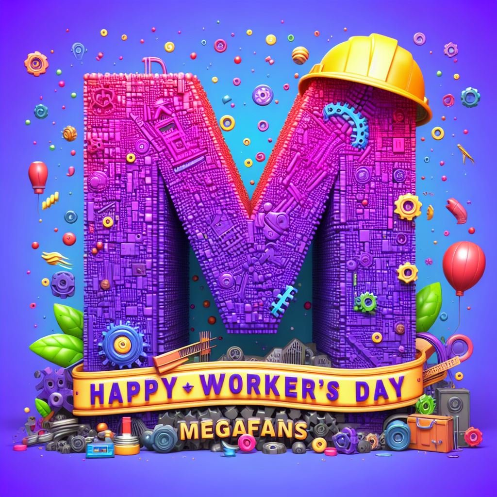 👾 Megafans wishes you 🌠 Happy Worker's Day! 👷 Your dedication and effort are examples of commitment and courage. May this day find you surrounded by recognition and gratitude for your tireless work. Congrats! ♥️