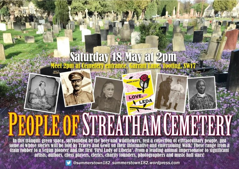 #TootingHistory – join @summerstown182 & @RoadSw9 on a FREE historical tour of Streatham Cemetery (which is actually in #Tooting) on Saturday 18 May, 2pm-4pm. Full info and booking: eventbrite.co.uk/e/people-of-st… @FOSC_Tooting