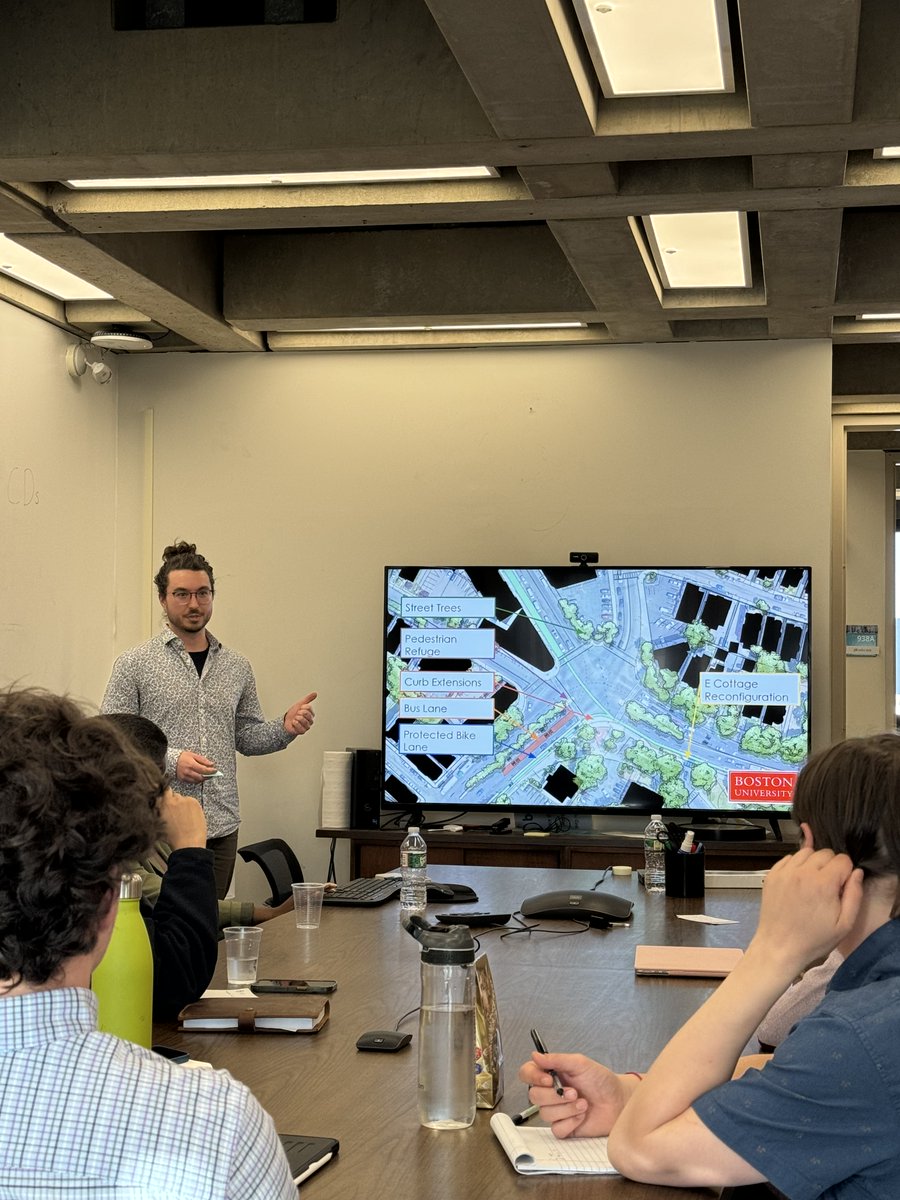 BUcityplanning's tweet photo. Our Capstone course presented their final report to City of Boston officials on Monday. They used data + community input to make recommendations to improve the Edward Everett Square area. Congratulations on a job well done Capstone class! #urbanplanning https://t.co/p4SL5B3uW7
