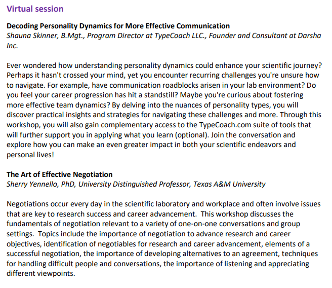 #EWOC2024 has awesome #workshops for your #ProfessionalDevelopment! Virtual on Thurs, June 20; in-person at Merck on Fri, June 21. #WomenInChemistry @ACSorganic @AcsWcc @l_kallander