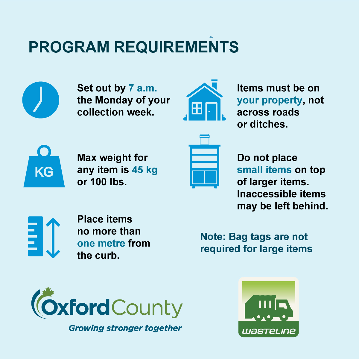 ATTN @EastZorraTav: Large Item Collection begins in your area on Monday, May 6. Please have your items to the curb on the Monday by 7 a.m. For more information, including program requirements, visit oxfordcounty.ca/en/services-fo…