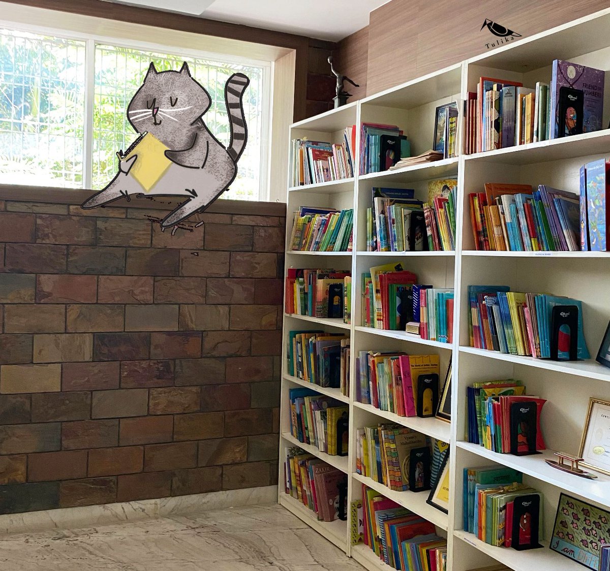 Our bookstore has been taken over by CATS! Where are some surprising places you've spotted a cat? Illustrations by Niveditha Subramaniam from 'My Ammamma is NOW A CAT' written by Sowmya Rajendran Get your copy from tulikabooks.com today!