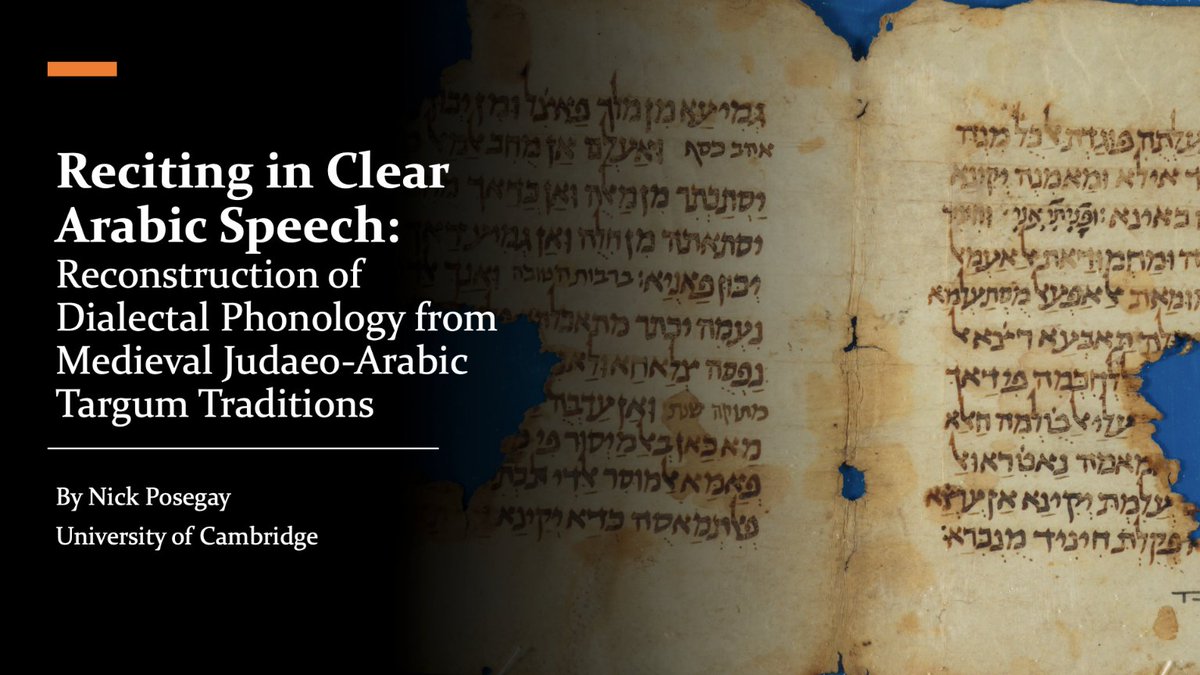 This Monday (May 6th) at 5pm BST, I will be giving a lecture about medieval Judaeo-Arabic Bible recitation for Cambridge's Middle Eastern Linguistics & Philology series. You can *register in advance* to get a Zoom link here: cam-ac-uk.zoom.us/meeting/regist…