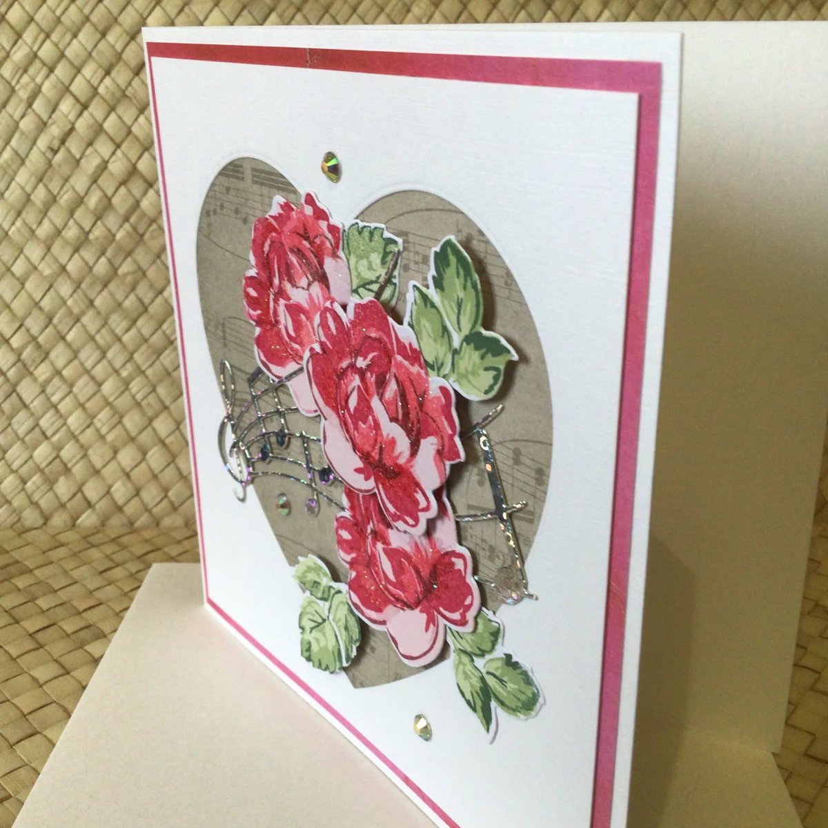 Musician Anniversary or Birthday Card, Pink Floral Decoupage Greeting, Music and Roses etsy.me/4di8jB9 

#bizhour #wednesdaythought #handmadewithlove #mhhsbd