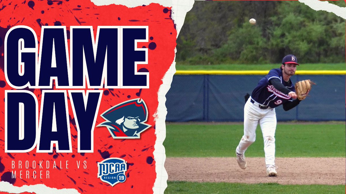 GAME DAY ❗️ Brookdale baseball travels to Mercer County Community College today… 🆚Mercer ⌚️2:00 PM 📍Mercer County Community College