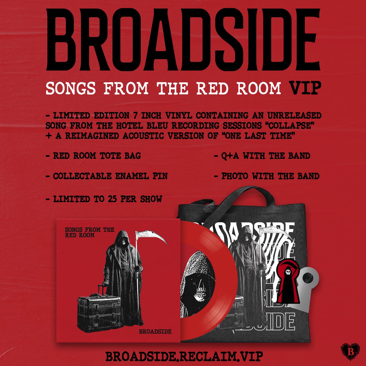 Been having a fun time hanging and chatting with everyone during our VIP this tour. If you’ve already participated, thank you ❤️ There’s still upgrades available for most shows. Grab yours at Broadside.Reclaim.VIP or DM @anniexvx and she can get you sorted.