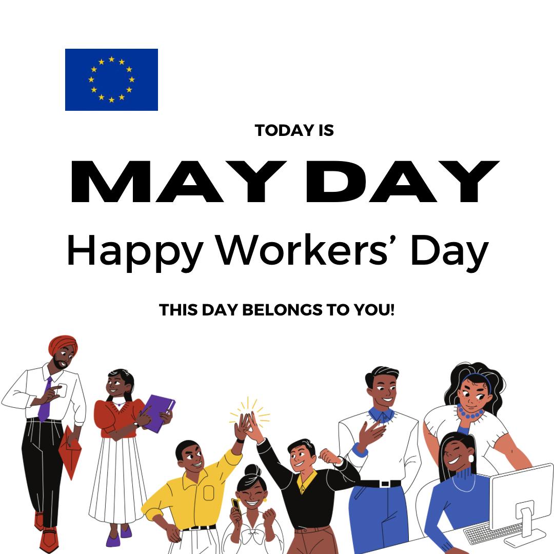 Happy Workers’ Day from all of us at the European Union Delegation to Ghana! 🥳 #MayDay2024 #WorkersDay