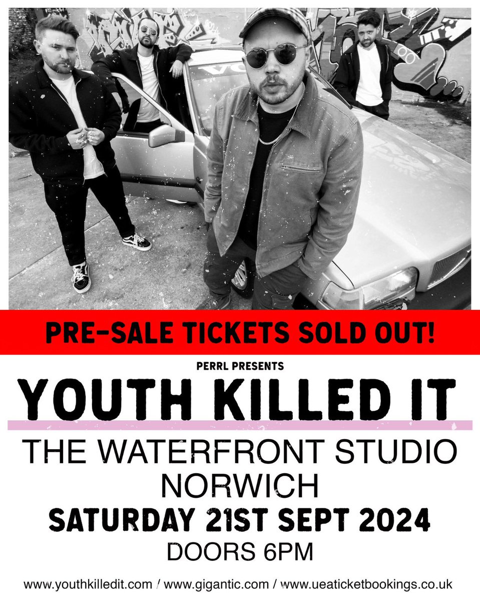 Nice one Norwich ! ❤️🙌 General tickets go on sale tomorrow at 10am youthkilledit.com
