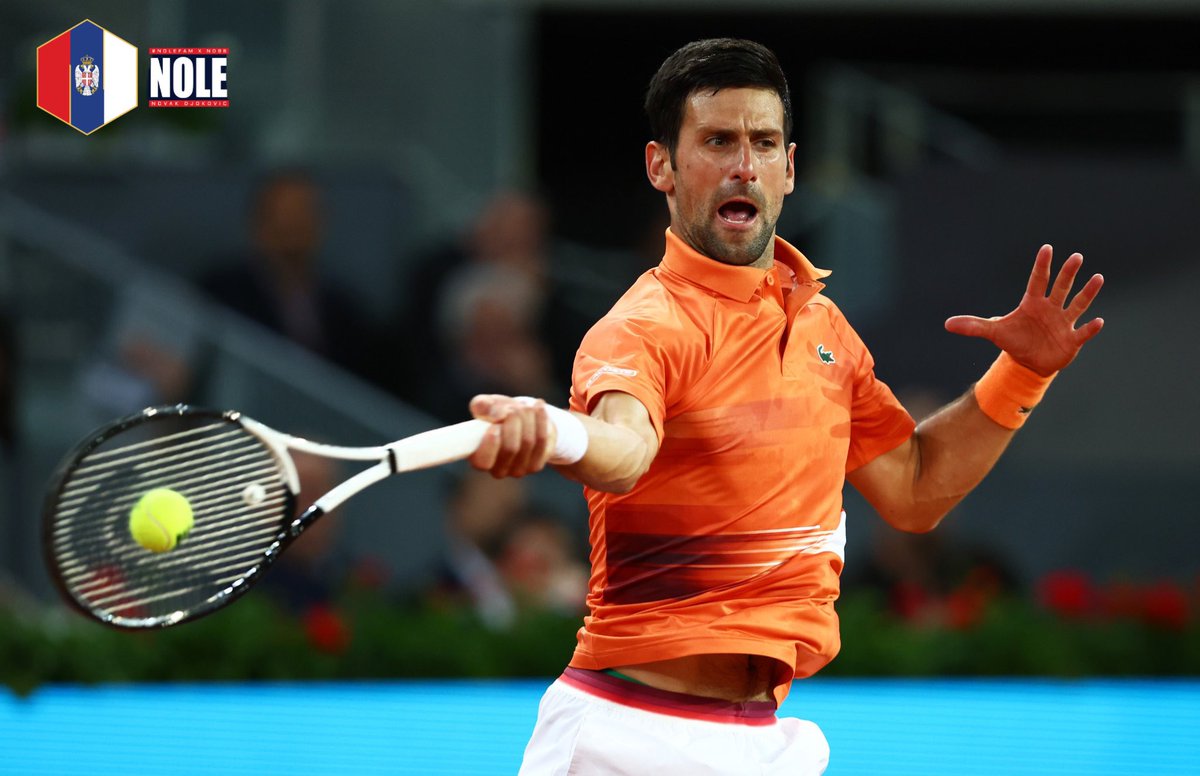 Throwback: @MutuaMadridOpen Forehand👀 & push yourself to the limit!! Idemo👊🏼❤️‍🔥🐺 @DjokerNole #NoleFam #Madrid