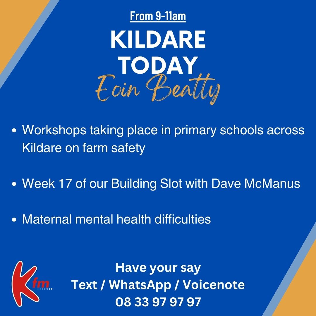 Coming up on Thursday morning's Kildare Today show from 9am, with @AgriAware, @HSECHO7, @careexperience and many more guests Tune in between 9-11am!