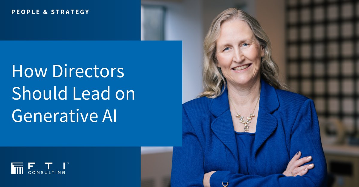 What role should directors play when it comes to #GenAI? Chief Growth Officer and experienced board member Carlyn Taylor shares her perspectives via @SHRM: bit.ly/3UnmtZa