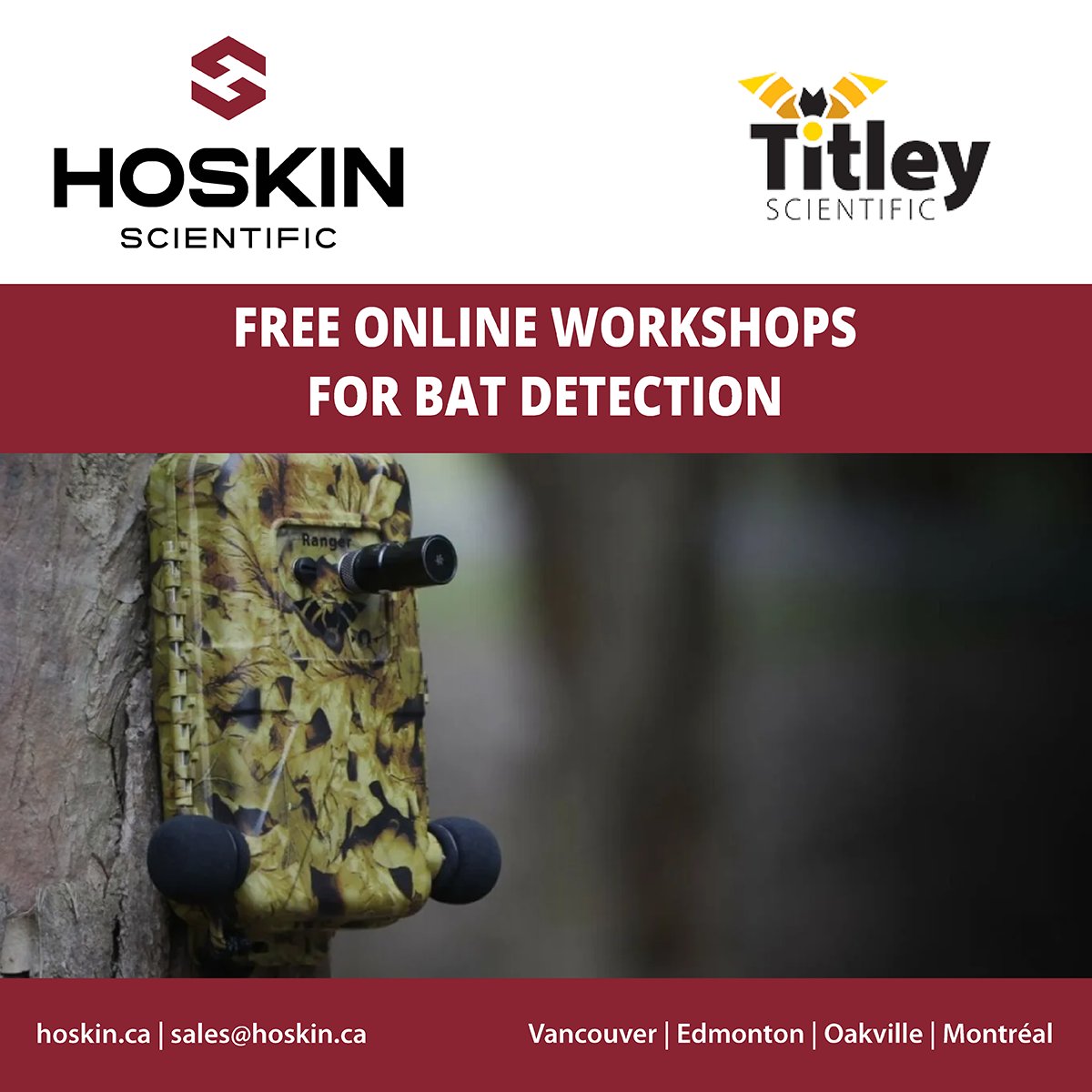 Titley Scientific has over 40 years experience developing acoustic technology for wildlife monitoring.  This May, register for a 30min Micro-Workshop: Deployment Techniques for Bat Detectors.
ow.ly/UZgV50QMwLh
#wildlifemonitoring #batdetection #animalacoustics