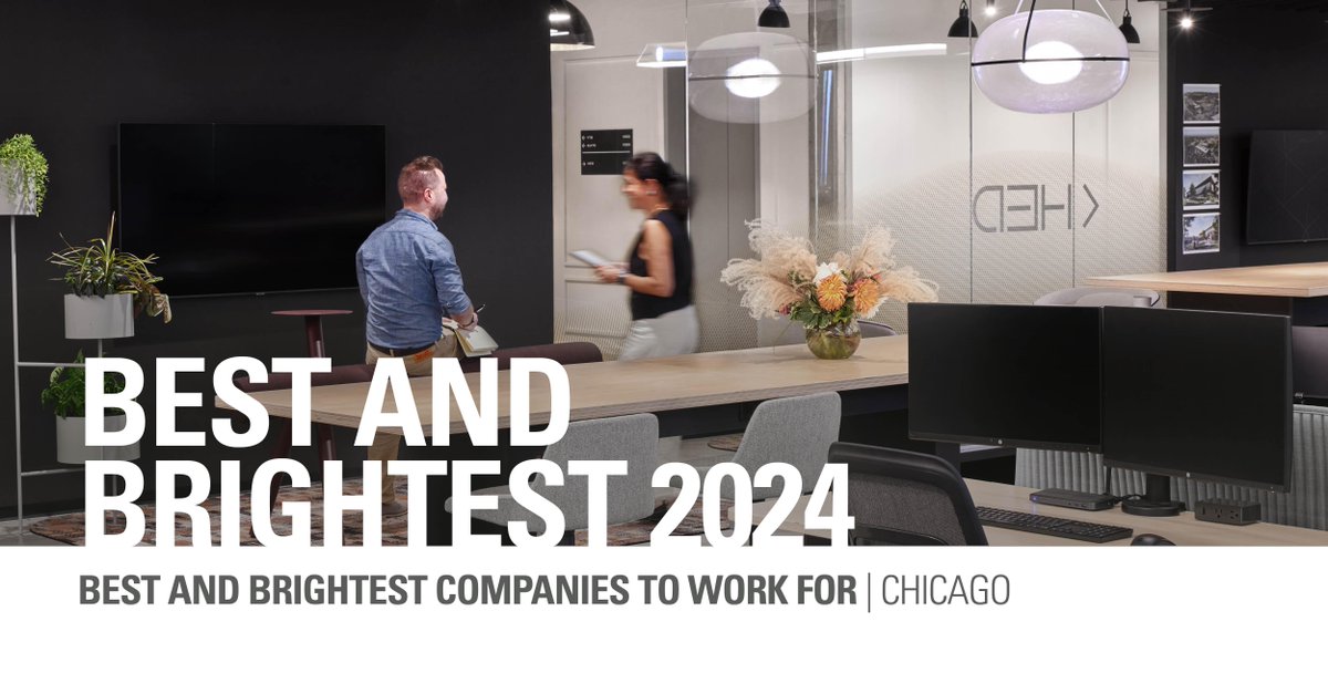 I am excited to share that our Chicago office has been named a 2024 Best and Brightest Company to Work for! 

Read more here: ow.ly/17yX30sBUOo

#HEDadvances #positiveimpact #chicago #bestandbrightest