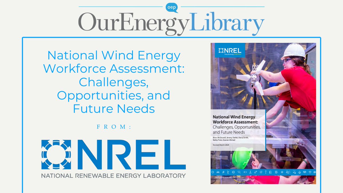 This @NREL report determines that to close the workforce gap collaborative actions between industry and education institutions are needed to ultimately connect more job seekers to careers in wind. Read: ourenergypolicy.org/resources/nati…