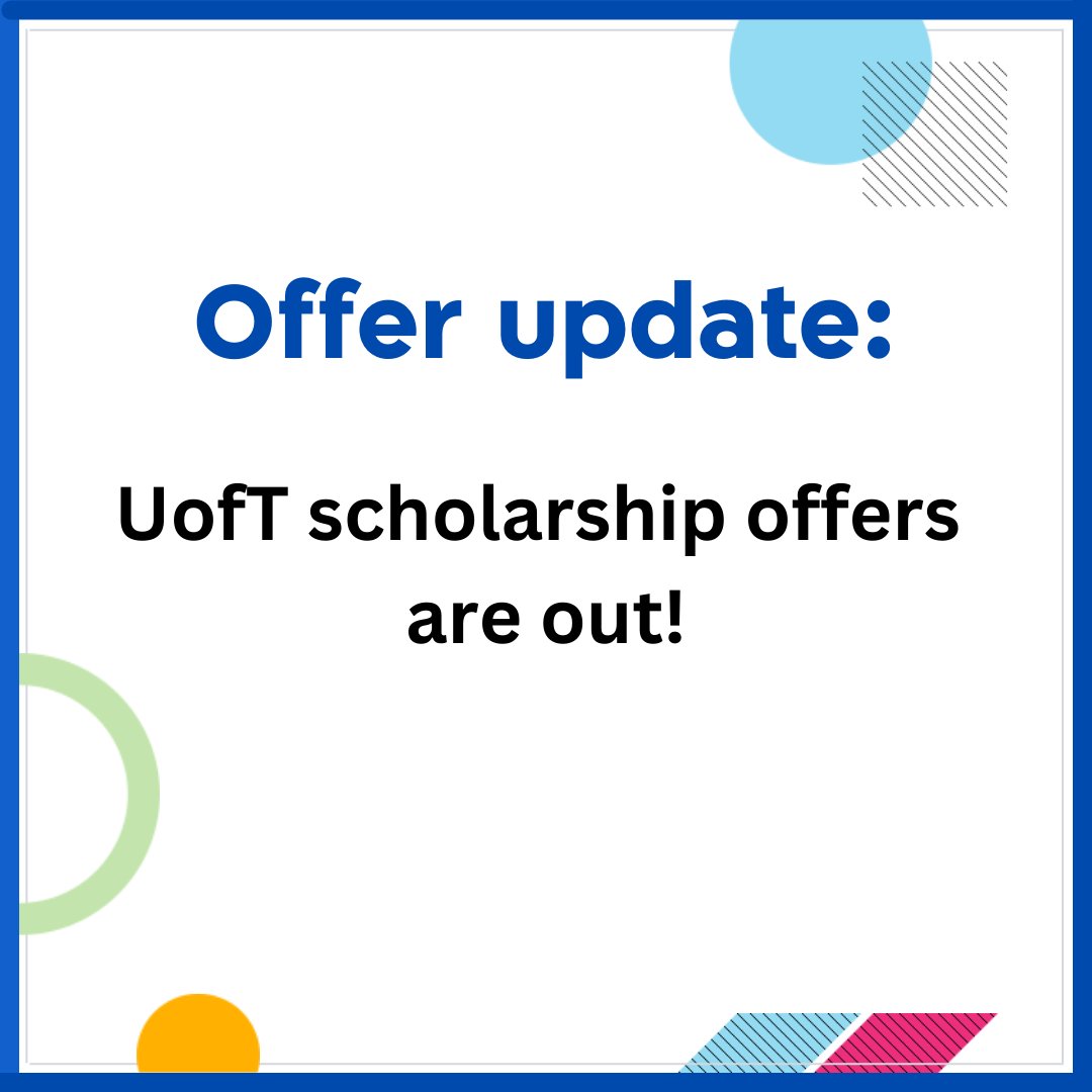 Offer updates: @UofT #scholarship offers are out! #2024SchulichLeaders #LeadersGonnaLead #STEM #Science #Technology #Engineering #Math