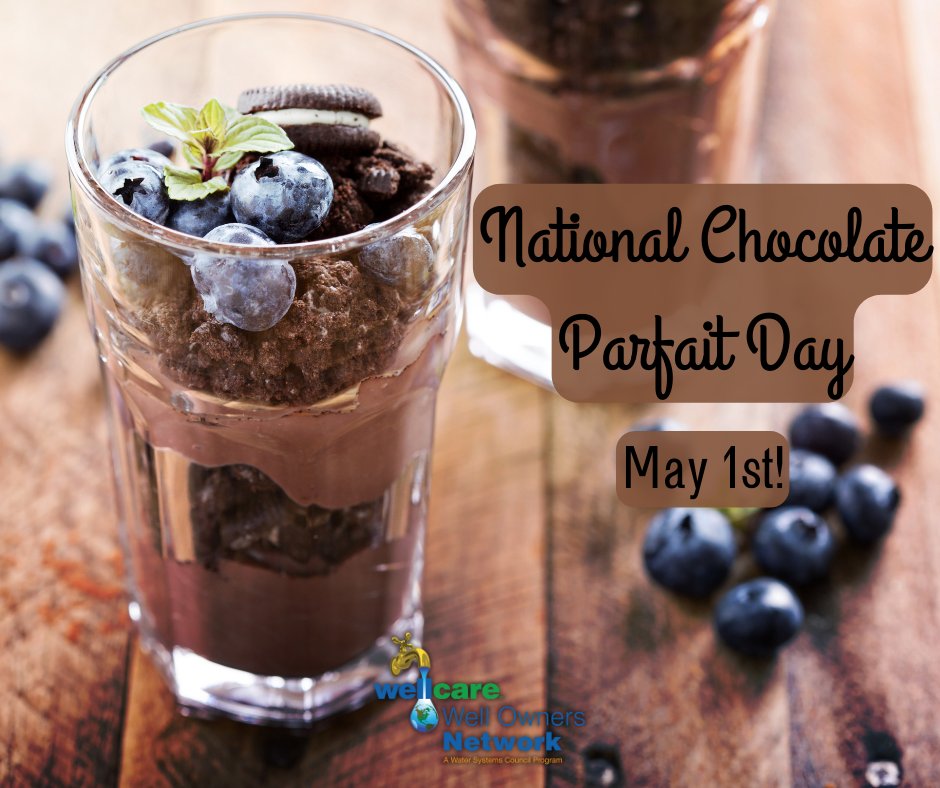 Today is #NationalChocolateParfaitDay! Wash down that delicious, chocolatey dessert with a refreshing, cold glass of #wellwater! #notourtypicalpost #waterwells #wellcare #wellcarehotline #wellcareWednesday #wellcareWON