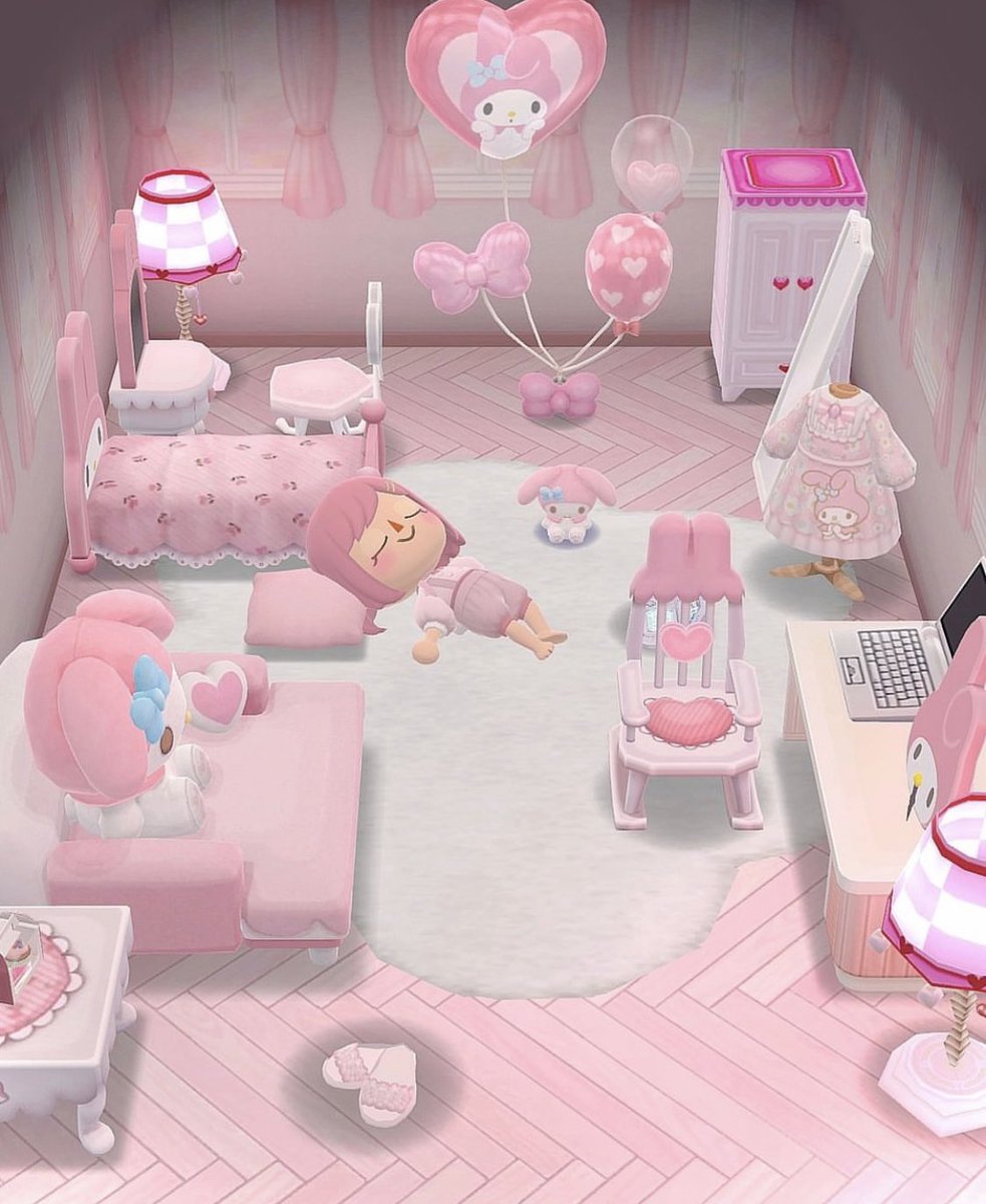 pink room in animal crossing