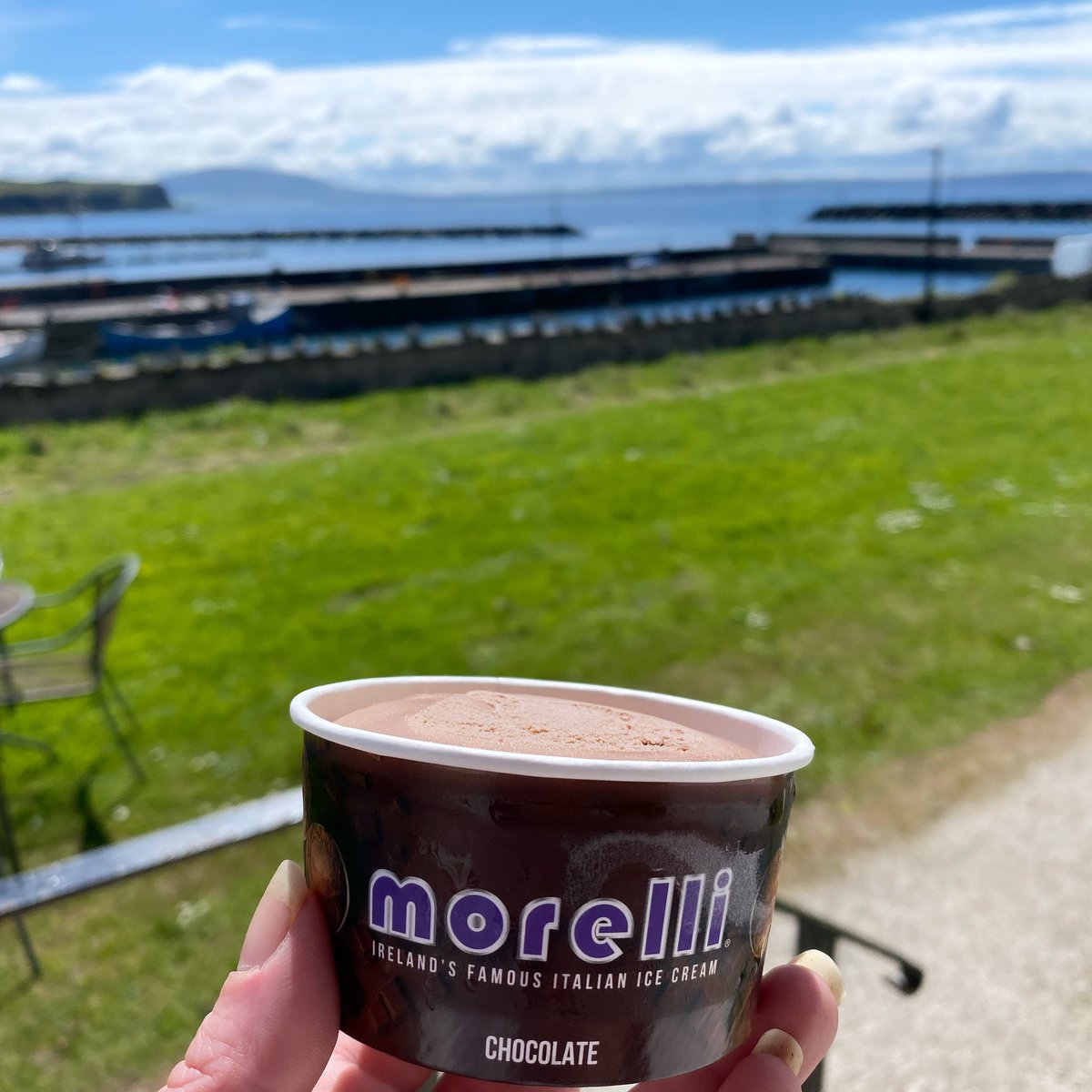 Perfect day for a @morelliicecream  here on Rathlin ☀️🍦
.
.
#icecream #chocolateicecream #icecreamweather #localicecream #sunshine #shoplocal #supportlocal #islandshop #islandcooperative #rathlinisland