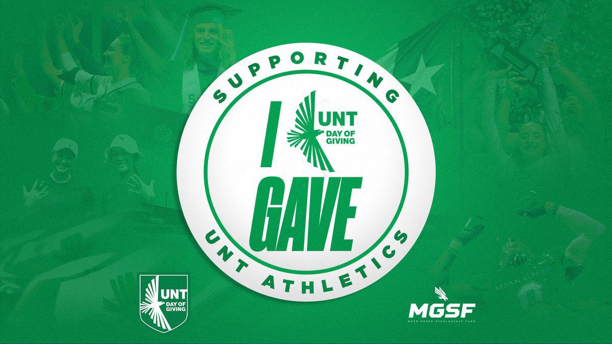 Happy to support @MeanGreenSports student-athletes on #UNTDayofGiving! Your gift goes a long way in helping us achieve next level success! 🎁 🔗 northtex.as/GiveMeanGreen #GMG 🟢🦅