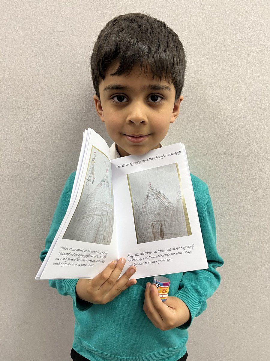 Some fantastic work from a year one student Aahil. He was has created his own version of the story ‘Where the wild things are’ His version is called Where the Hippongrifs are. Fantastic work Aahil What a superstar 🌟🌟