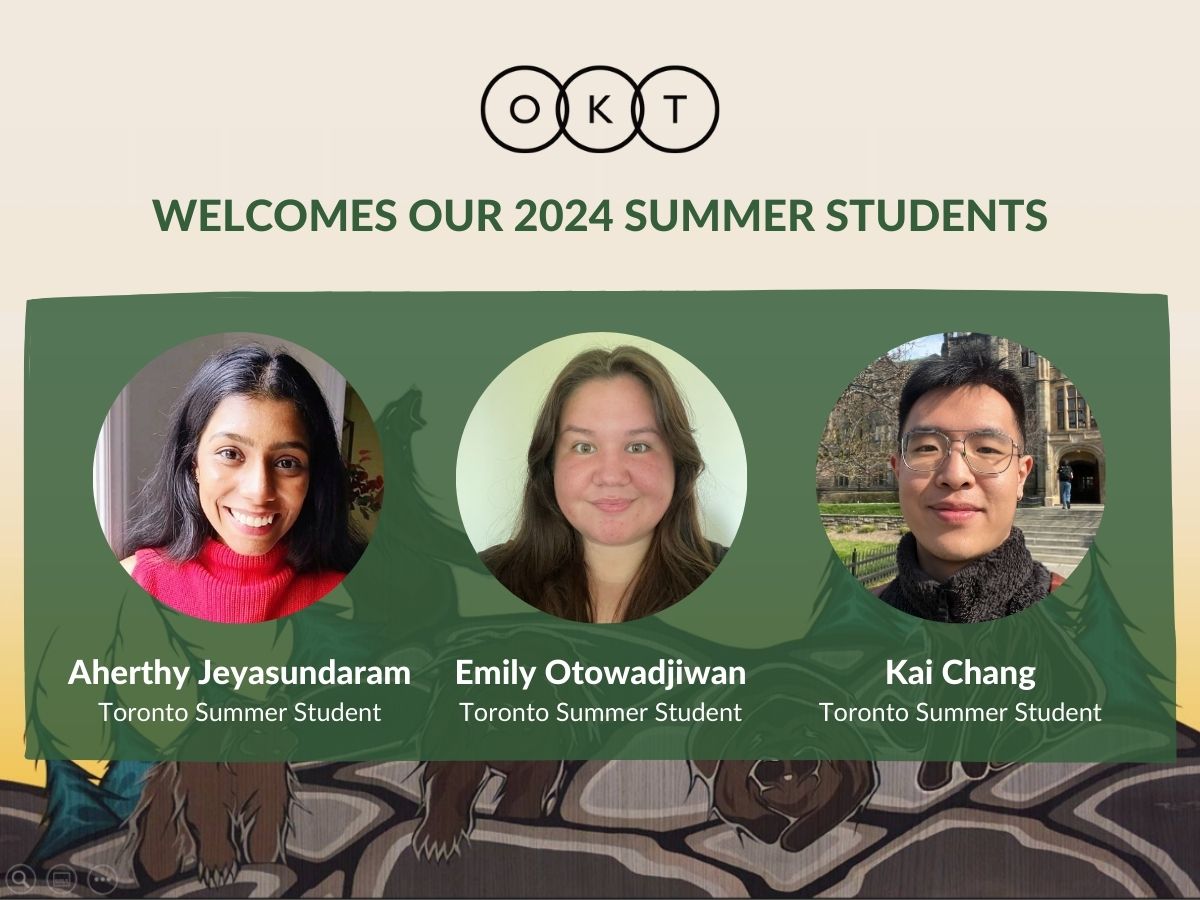 OKT is delighted to welcome our 2024 summer students, Aherthy Jeyasundaram, Emily Otowadjiwan and Kai Chang to the team!