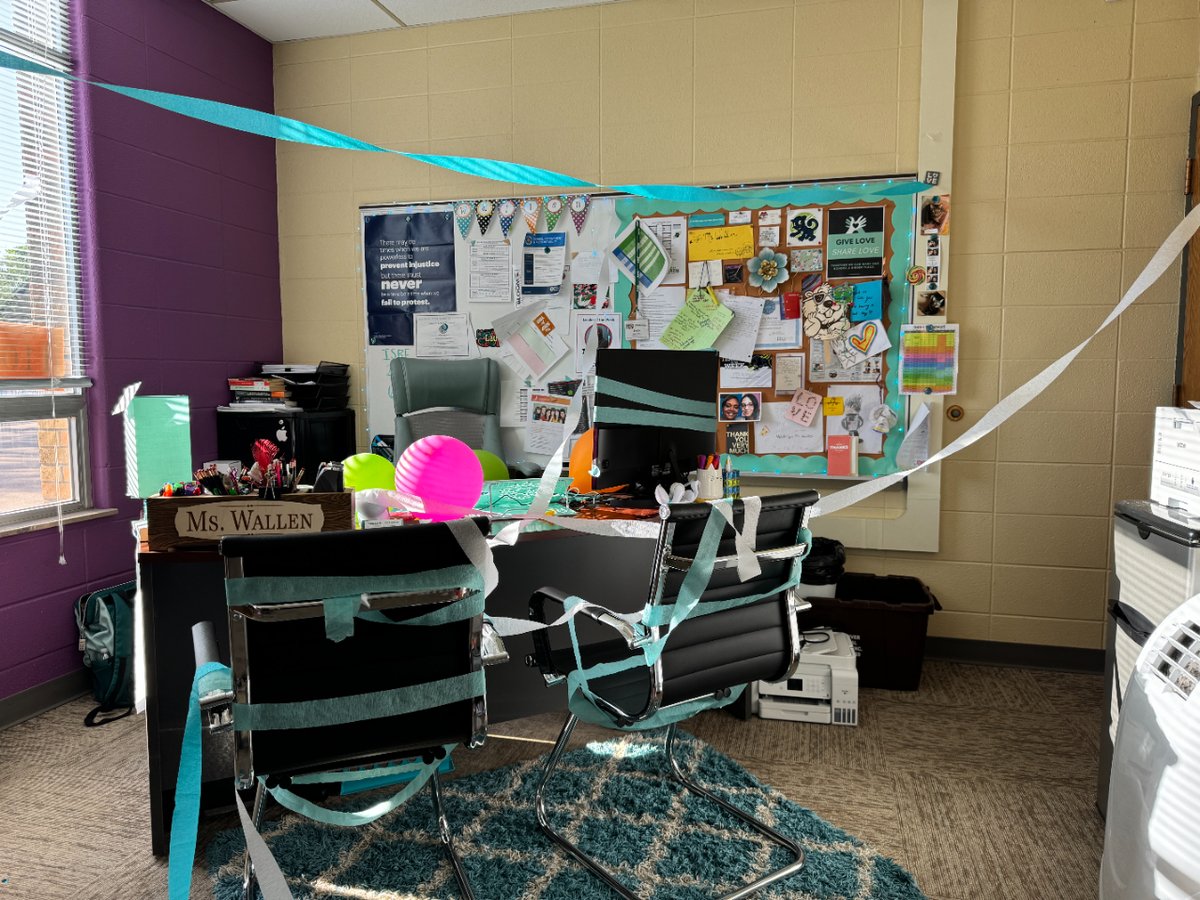 Today is School Principals' Day, and to show Ms. Wallen all the love some of the staff decorated her room with glitter, streamers, and balloons. 🤣

#jacksoncharter #jacksoncharterschool #rockfordschools #rockfordschool #rockfordil #rockford #SchoolPrincipalsDay