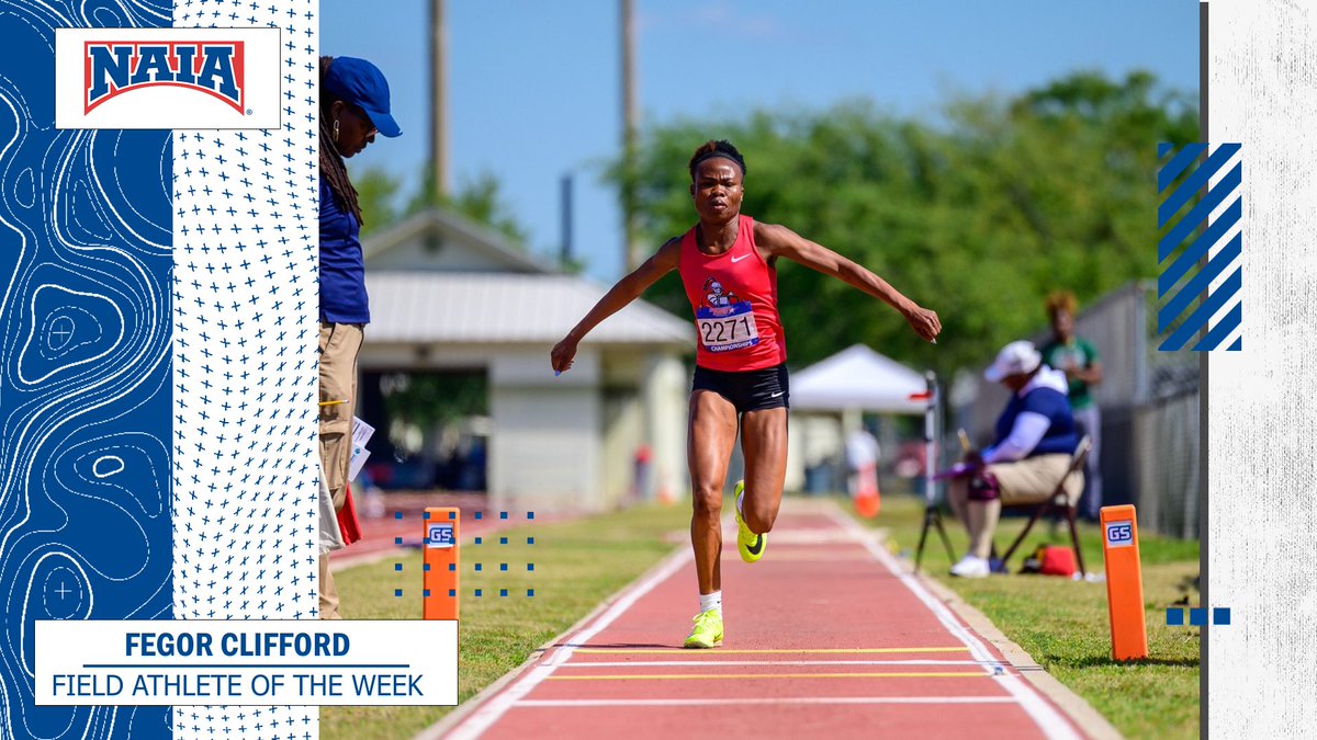 W🏃‍♀️
Fegor Clifford from @CareyAthletics takes home the last Women's Outdoor Field Athlete of the Week for the season!    

Dive Deeper-->  bit.ly/3JJwWJk 

#collegetrack #NAIAPOTW #NAIATrack
