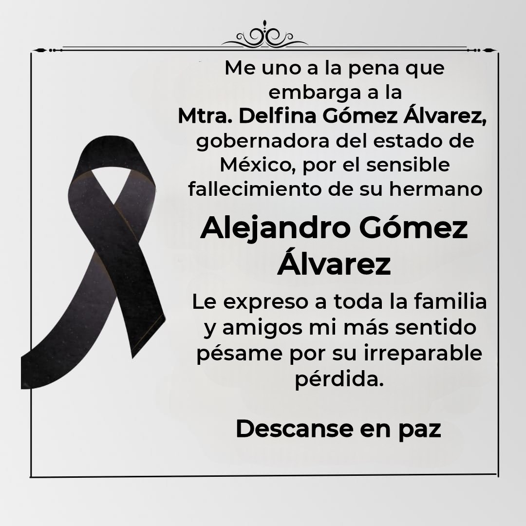 Envío un abrazo solidario a la señora gobernadora @delfinagomeza. Descanse en paz su hermano. 🕊
