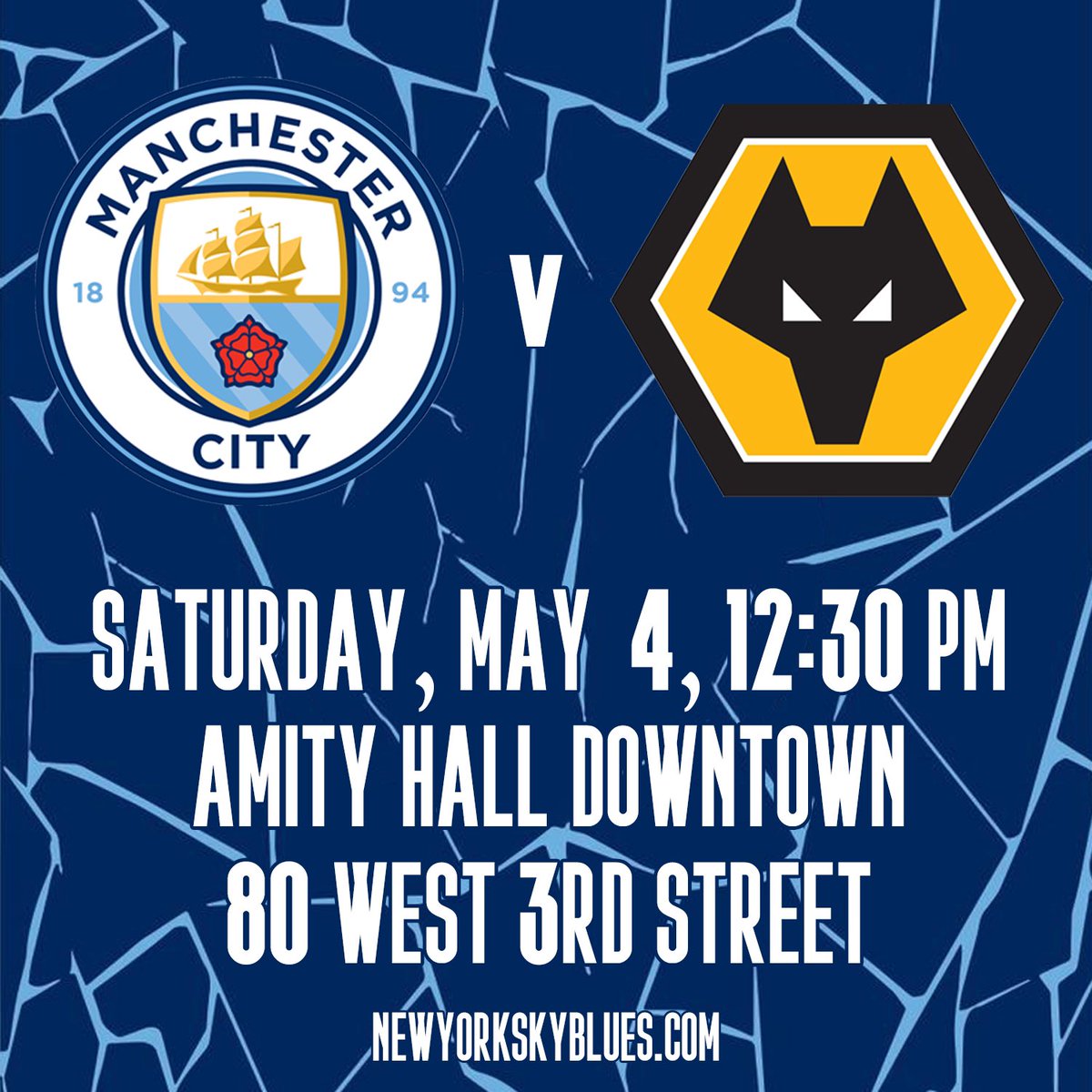 It’s a lunchtime kickoff at @amityhallnyc this Saturday as City faces Wolves at home… join us at 12:30pm for all the action! #CmonCity
