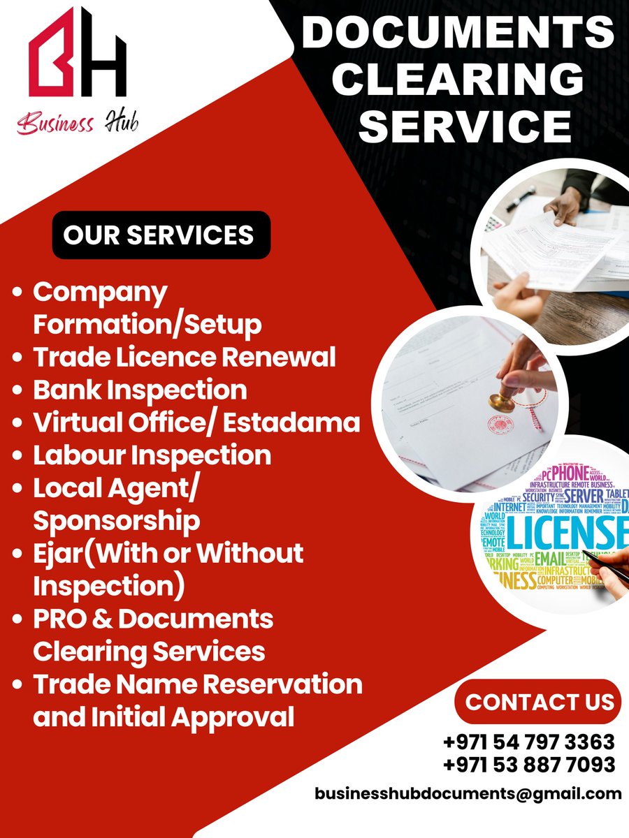 Documents Clearing Services in DUBAI.
#companyformations #tradelicencerenewal #bankinspection  #labourinspection #sponsorship #Ejari #PRO #tradenamereservation #dubaibusiness #uae #dubai #altawar #businessetup #setupindubai #dubaicompanies #Altawar #AlQusais #businessbay #dedcafe