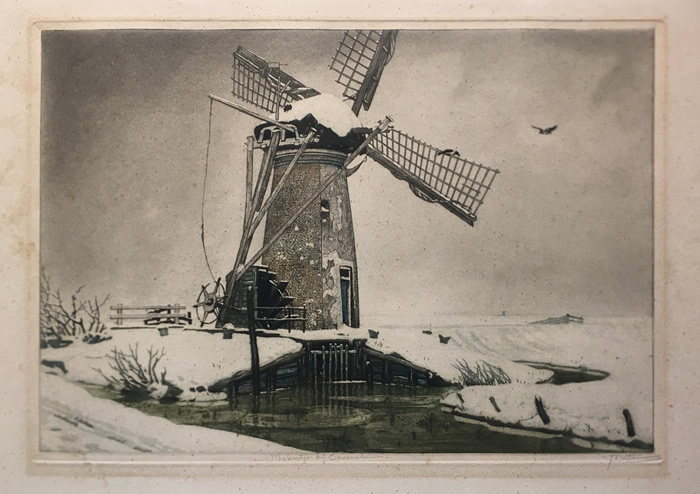 Tjeerd Bottema (Dutch) - Signed Etching And Aquatint - Windmill at Sassenheim. Listed eBay ebay.com/itm/3253675109… #art #fineart #artforsale #rareprints #artdealer #artcollector #artgallery #toronto