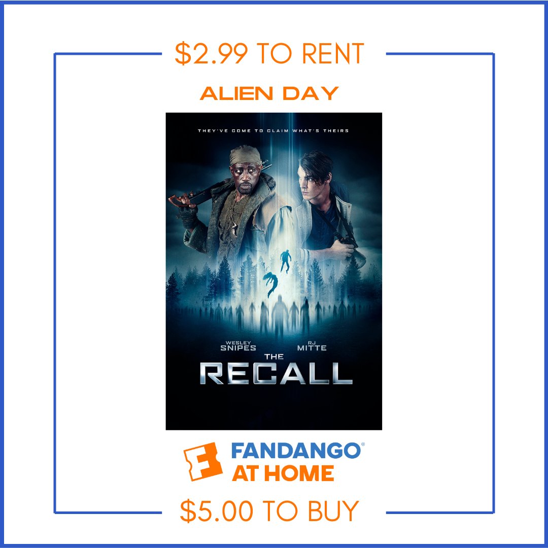 Get ready for an out-of-this-world experience with Fandango At Home's Alien themed sale! Don't miss out on THE RECALL, featuring the iconic @WesleySnipes & @RJMitte, available for rent or purchase at a discounted price until May 6 👽bit.ly/3UjspST?utm_so…