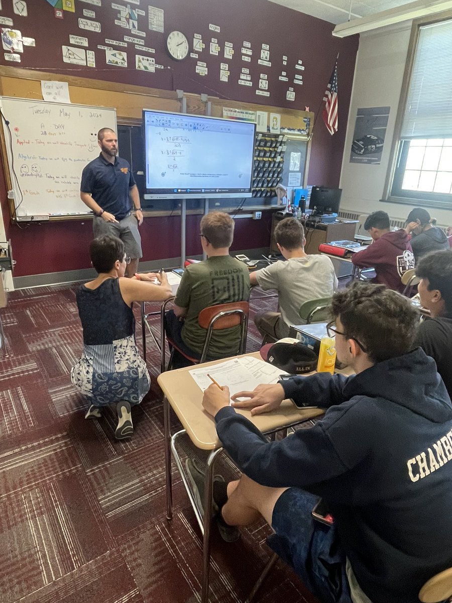 A busy day of learning at Elba Central!Mr. Cintorino reads “The Butter Battle Book” to our Juniors, Mrs. Morgan has our Alg II students up and practicing, and Ms. Riggi, Ms. Cervone, & Mr. Olaf lead our Lancers in a beautiful rendition of the Quadratic Formula Song. #OneElba