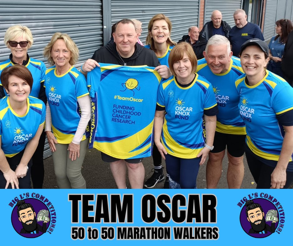 𝗢𝗡 𝗧𝗛𝗘 𝗥𝗘𝗔𝗗𝗬 for the @Wee_Oscar Marathon Walk Many Thanks to @seanpaulloughr1 for sponsoring the 50 to 50 Crew on Sunday.