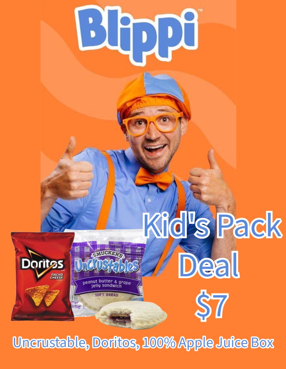 🌟 Big news for our little fans! 🎈 Don't miss out on our special Kid's Pack deal for tomorrow's Blippi show! Grab yours and get ready for a day of fun with Blippi. 🎉 Available for purchase in the concessions stand in section 125/126!! #BlippiLive #KidsPackDeal #FamilyFunDay
