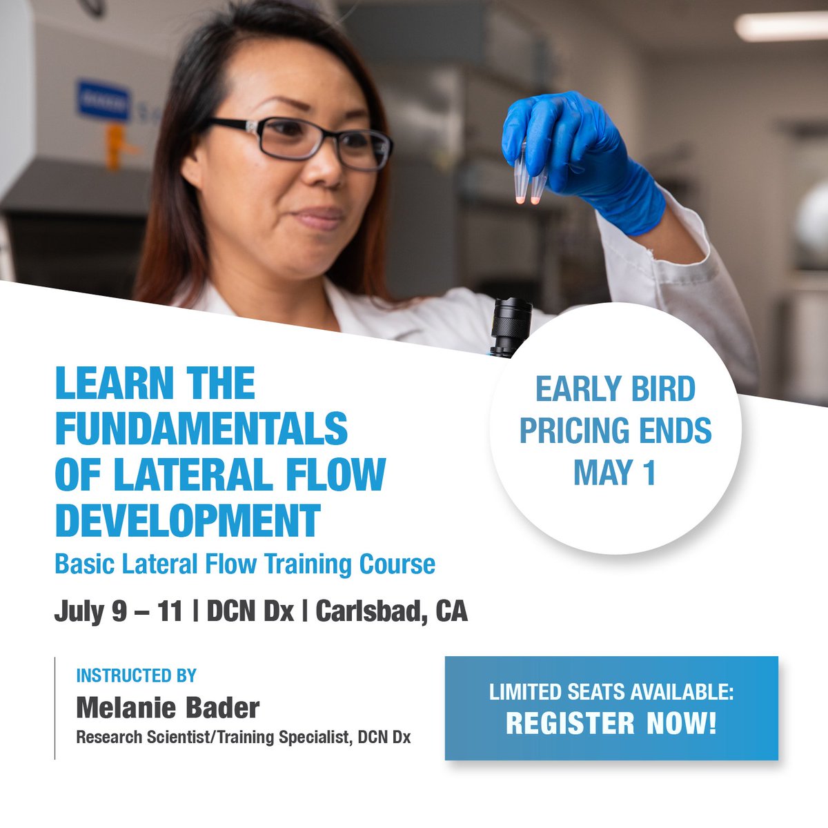 🔥 Early bird registration for our Basic #LateralFlow Training Course ends TODAY May 1! Save $1,000 on this hands-on course covering the fundamentals of successful #LFA development. Limited spots available. Register: hubs.ly/Q02v8CC60 #IVD #Biopharma #MedTech #LifeScience