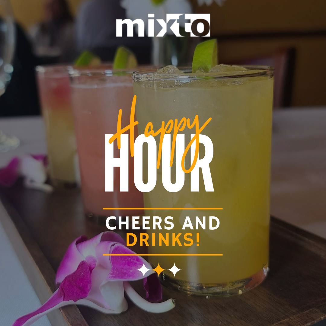 It's 5 o'clock somewhere! 🍸 Time to leave the workday behind and join us at Mixto for Happy Hour. Check our menu for Happy Hour.⁠🥂 💻Visit our website: mixtorestaurante.com⁠ #newmenu #happyhourtime #mixtorestaurante