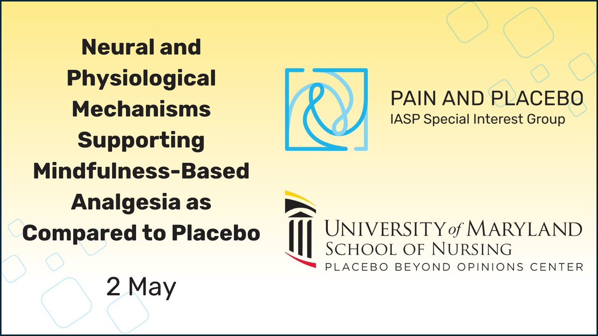 Join us tomorrow for a special #webinar from @Colloca_Lab and the Pain and Placebo SIG about mindfulness-based analgesia -- Find registration info and more at bit.ly/3UvS7oF #PRF