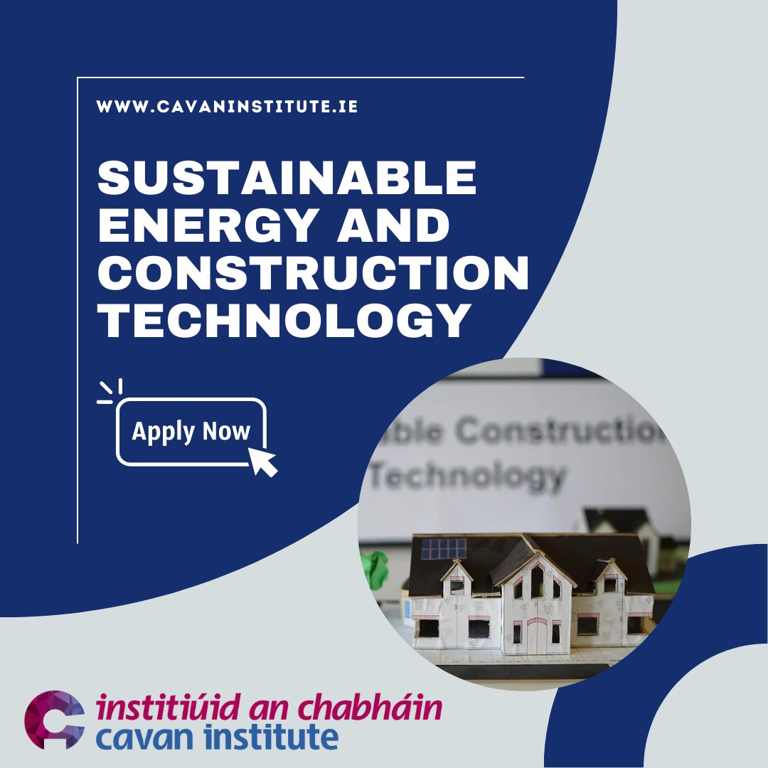 This course aims to provide students with the opportunity to develop knowledge and skills to work in the rapid growth in construction and renewable energy. More information available at: cavaninstitute.ie/course/sustain… #PLC #Cavan #CavanInstitute #FET #Sustainable #Construction
