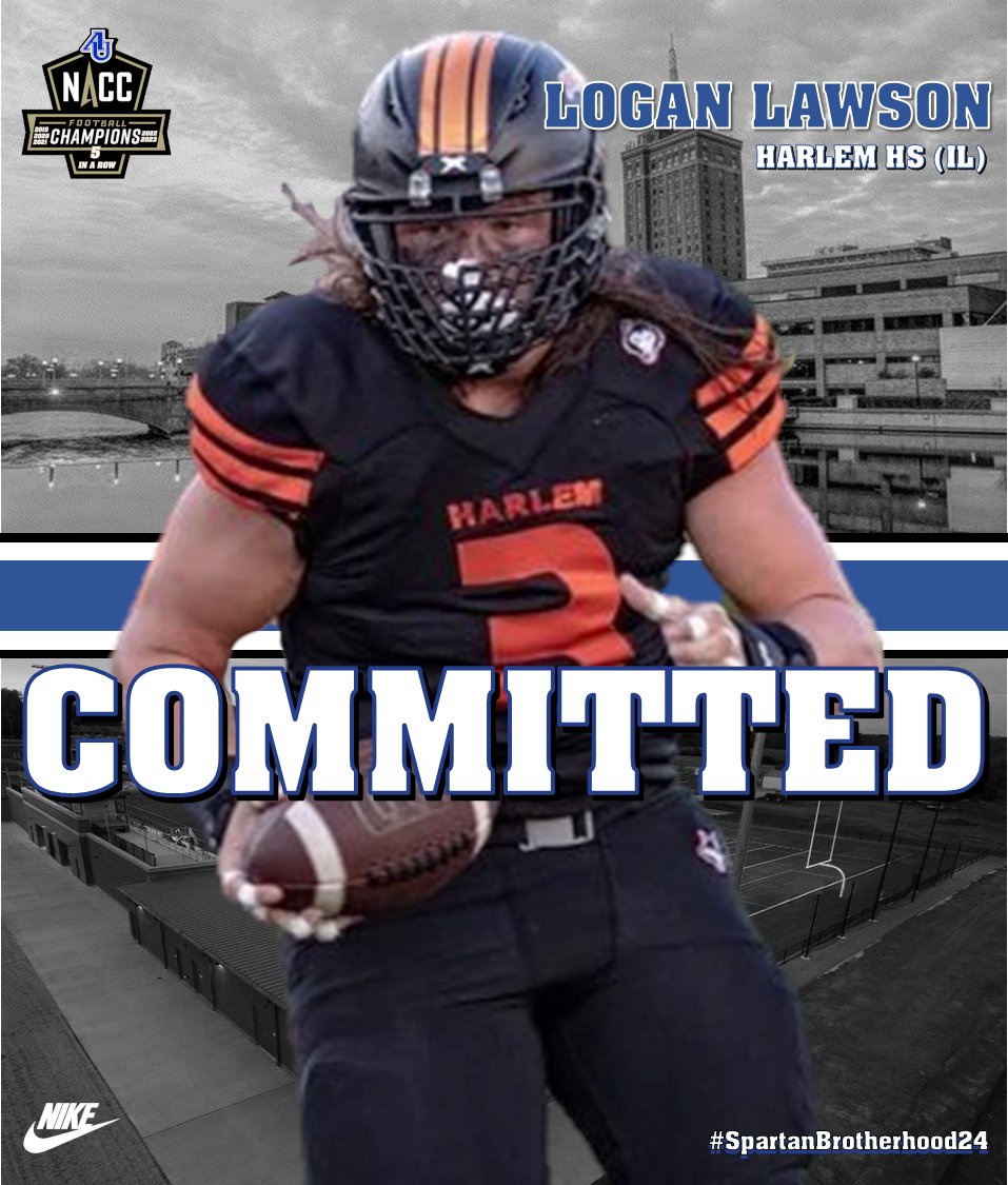 Spartan Fans, we are excited to welcome @theloganlawson from Harlem HS to the Aurora Football Family. #WeAreOneAU #SpartanBrotherhood24