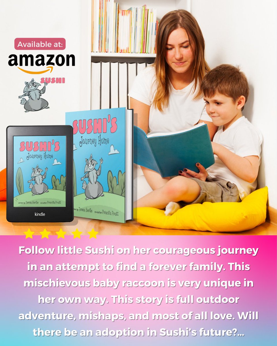 Join little Sushi, the mischievous baby raccoon, on her heartwarming quest for a forever family filled with outdoor adventures, mishaps, and boundless love. . Grab your copy now at bit.ly/41FqbR3 . #sushisjourneyhome #adventuresinlove #uniquebabyraccoon #mishapsandlove