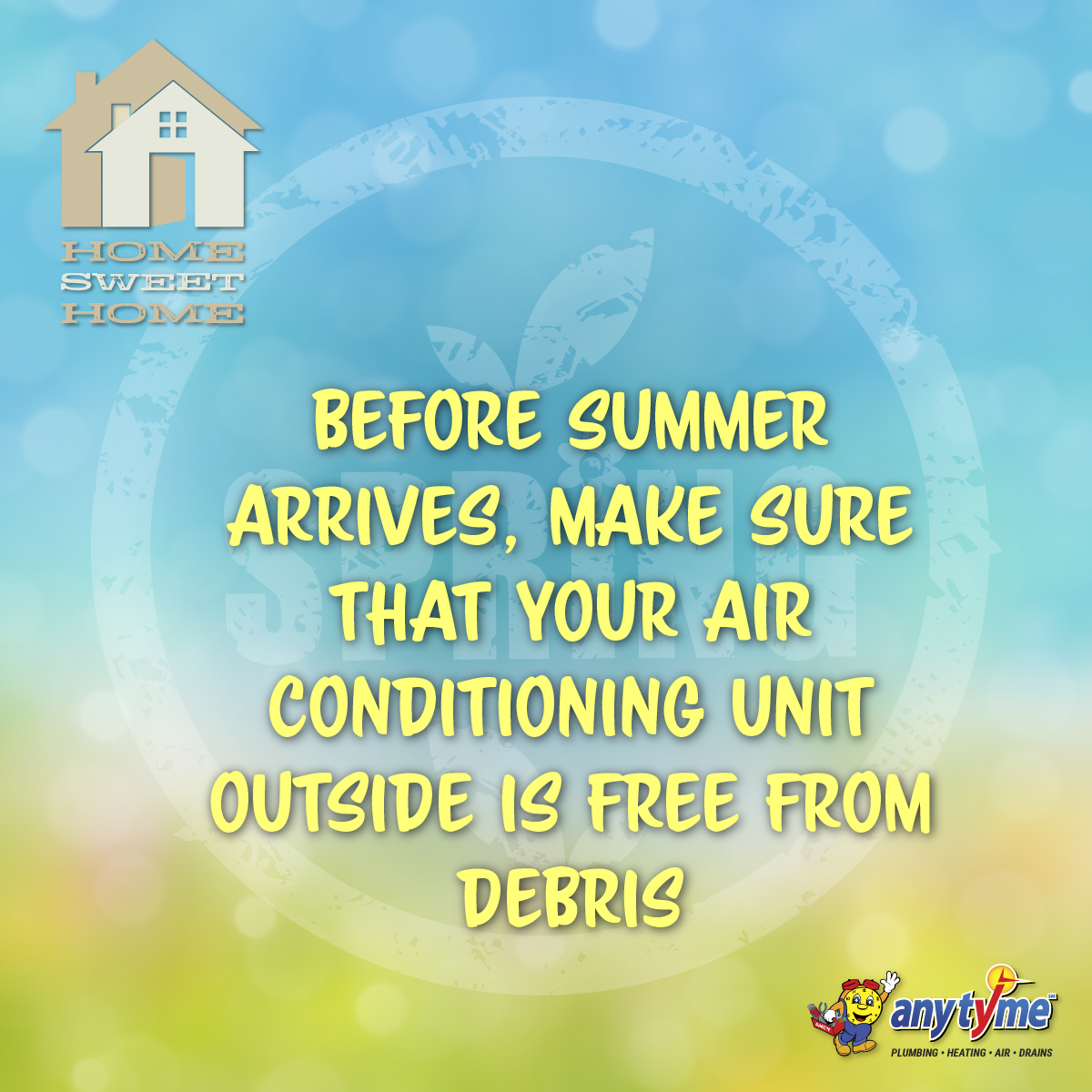 Air Conditioner
.
.
.
.
.
#1800anytyme #anytyme #plumbing #plumber #hvac #heating #cooling #ac #sandiego #sandiegocounty #northcounty #homeowners #tips #may #airconditioner #airconditioning #spring #homeownertips