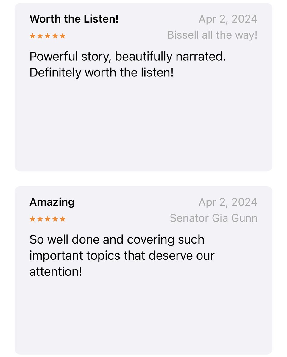 We are blown away with the amount of 5-star reviews the podcast has received! 

Check out our page on Apple Podcasts  to read more reviews and please consider leaving your own rating/review and sharing the show with a friend.
podcasts.apple.com/.../cellblocks… #C2M #SterlingCunio
