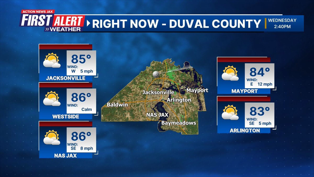 Right now in Duval County. More info: bit.ly/1tvDEUK #JAXwx #FirstAlertWX
